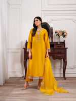 Sunlit Mustard Embroidered 3-Piece