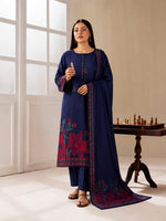 Nilofar – Navy Floral Border 3-Piece Suit