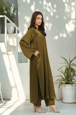 HOT OLVIE GREEN Solid 2-Piece Shirt & Trouser Set