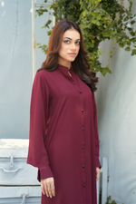 Plum Solid 2-Piece Shirt & Trouser Set