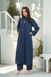 Blue Solid 2-Piece Shirt & Trouser Set