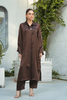 Dark Chocolate Brown Solid 2-Piece Shirt & Trouser Set