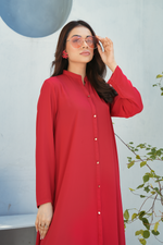 Maroon Solid 2-Piece Shirt & Trouser Set