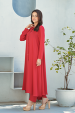 Maroon Solid 2-Piece Shirt & Trouser Set