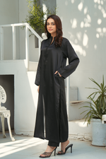 Hot Black Solid 2-Piece Shirt & Trouser Set