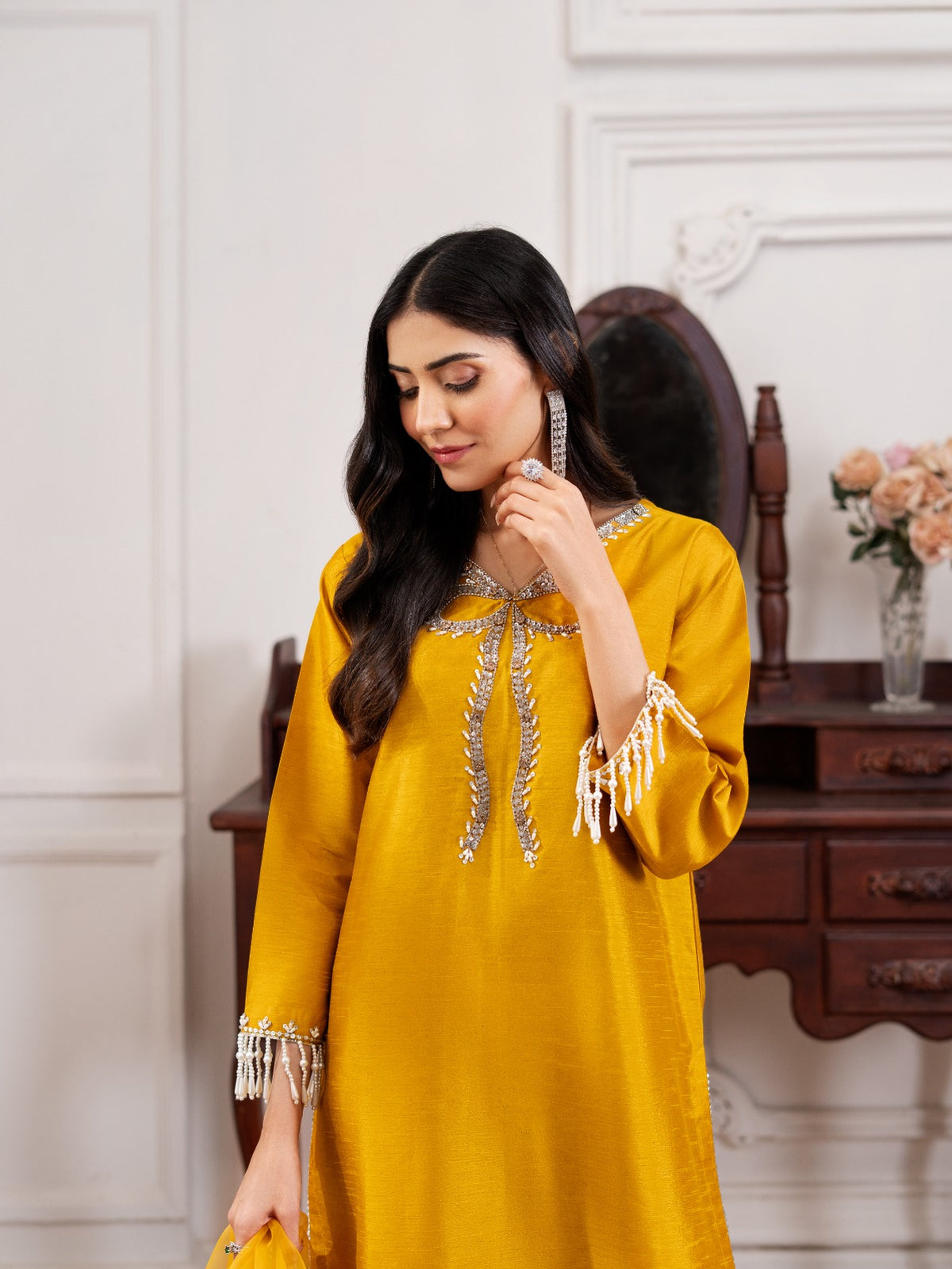 Sunlit Mustard Embroidered 3-Piece