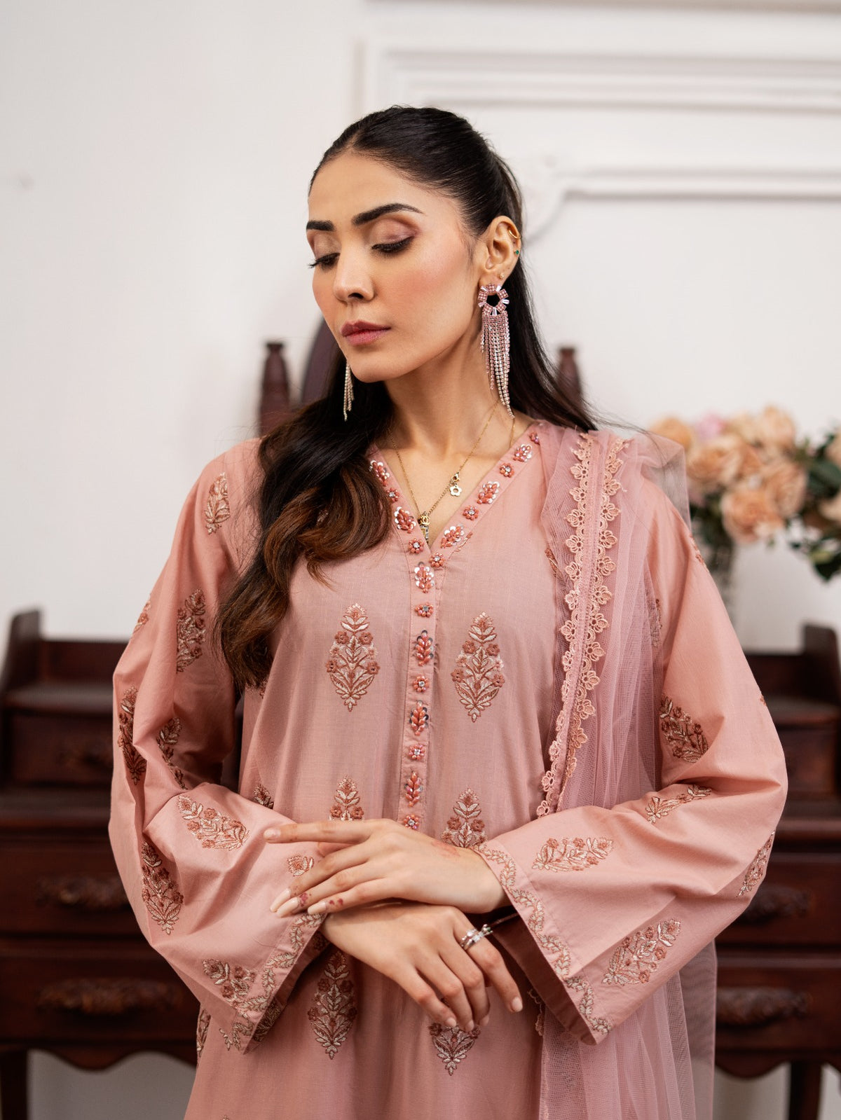 Heirloom Floral Embroidered Suit