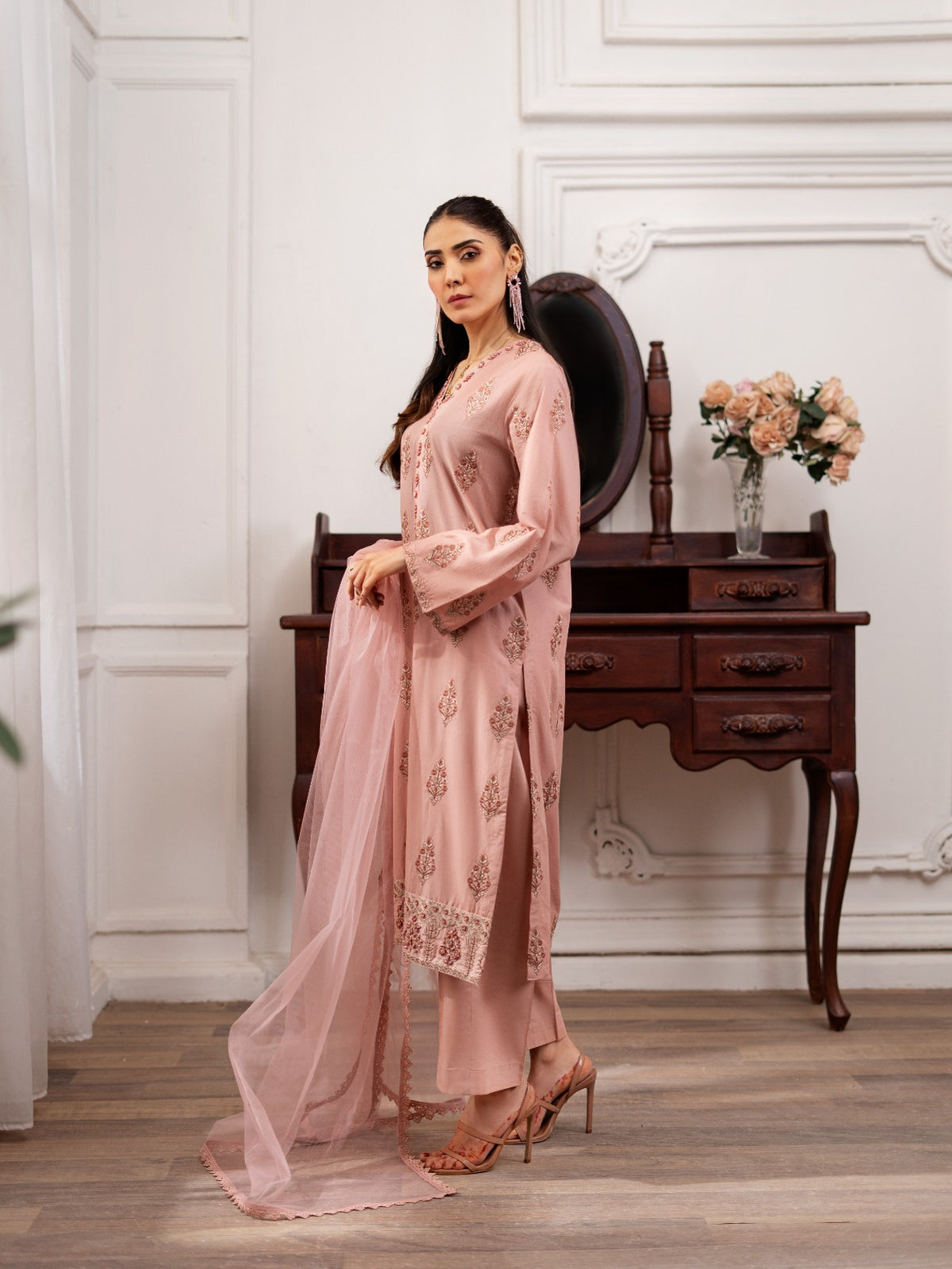 Heirloom Floral Embroidered Suit