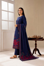 Nilofar – Navy Floral Border 3-Piece Suit