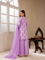 Mauve-Noor Printed 3-piece